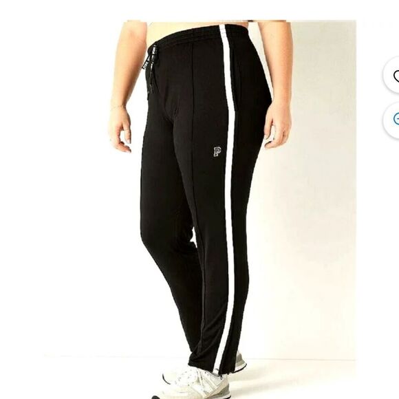 Victorias Secret PINK Active Track Pant Workout Sweatpants Black Large - Picture 8 of 10